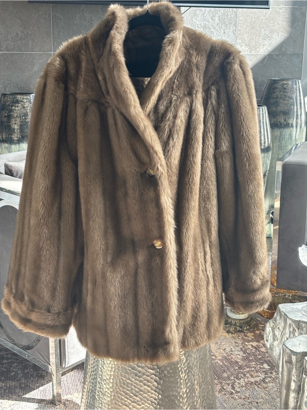 Vintage 1960/70s faux fur jacket beautiful style size L/XL Rare find perfection